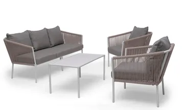 Hillerstorp Lersund Soffgrupp Utomhus Vit/Beige - Vit/Beige - Utemöbler - Loungemöbler - Soffgrupp utomhus