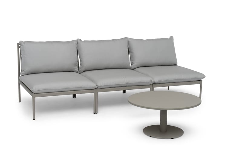 Hillerstorp Näsby Soffbord Utomhus Ø80 cm Sand - Sand - Utemöbler - Balkong - Balkongmöbler - Balkongbord