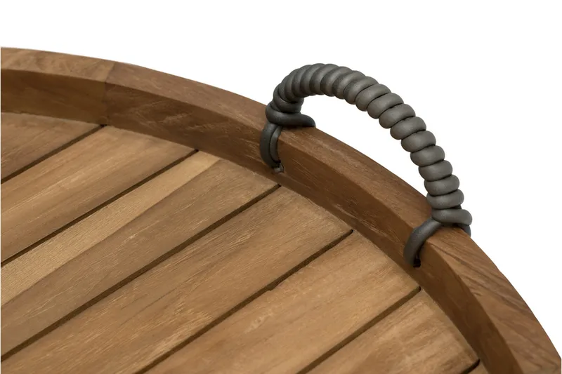 Himmelsnäs Runt Sidobord BrickUtebord och Avlastningsbord Utomhus 60 cm Trä - Brun - Utemöbler - Balkong - Balkongmöbler - Balkongbord