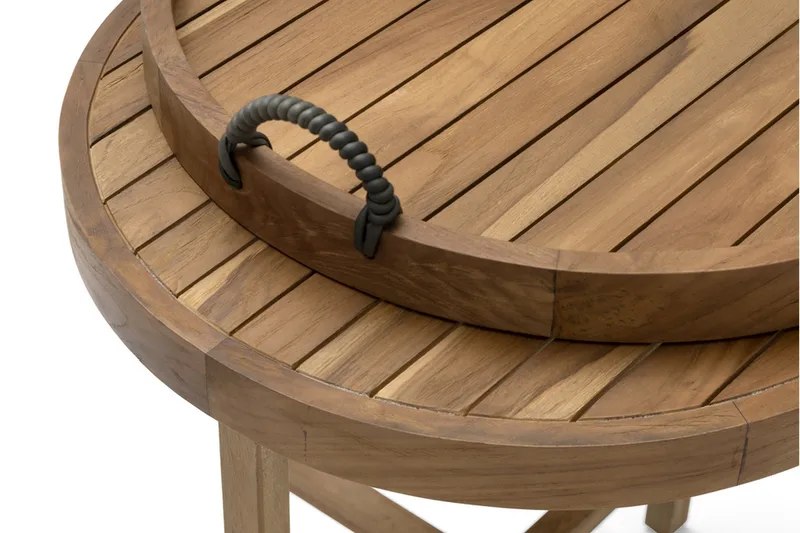 Himmelsnäs Runt Sidobord BrickUtebord och Avlastningsbord Utomhus 60 cm Trä - Brun - Utemöbler - Balkong - Balkongmöbler - Balkongbord