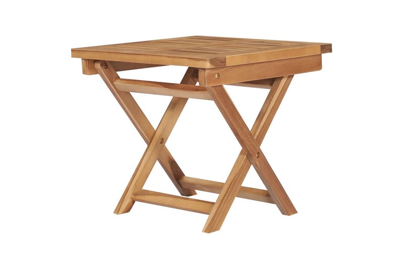 Hopfällbart Loungebord Utomhus med 2 Stolar Teak Trä - Brun - Utemöbler - Balkong - Balkongmöbler - Balkongbord
