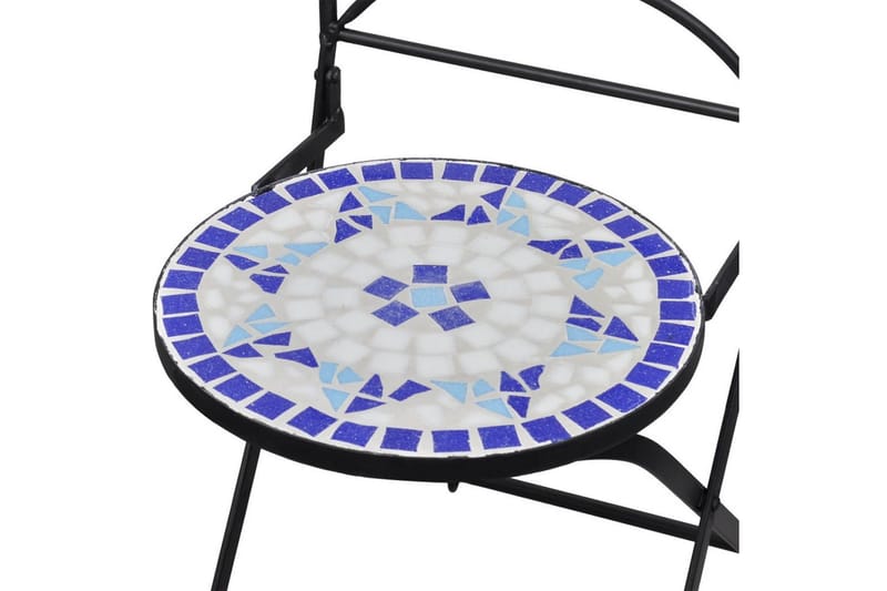 Hopfällbara caféstolar 2 st keramik blå och vit - Flerfärgad - Matstol & karmstol utomhus - Balkongstol