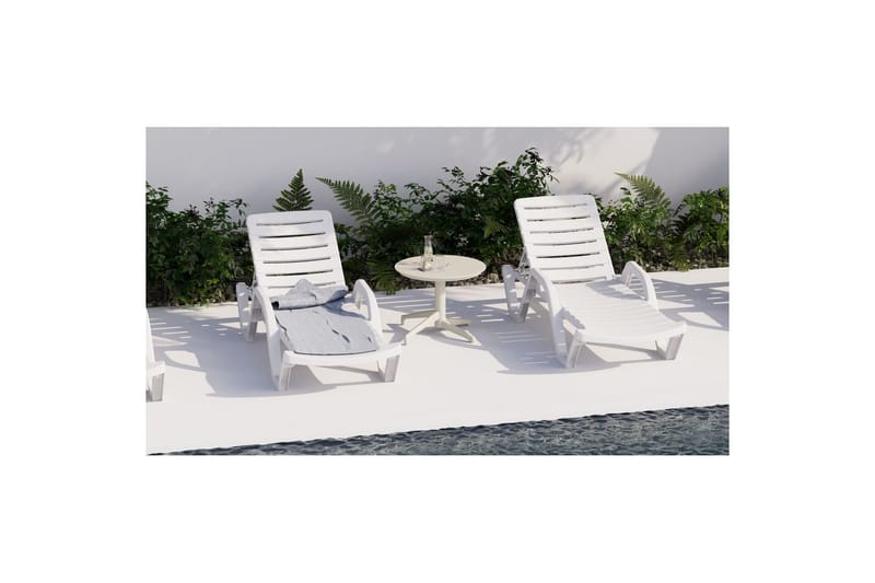 Indumati Sidobord Utomhus 60 cm - Beige - Utemöbler - Balkong - Balkongmöbler - Balkongbord