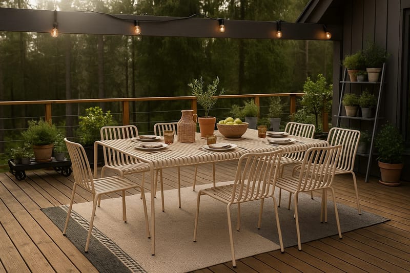 Jarva Matstol Utomhus i metall - Beige - Utemöbler - Balkong - Balkongmöbler - Balkongstol