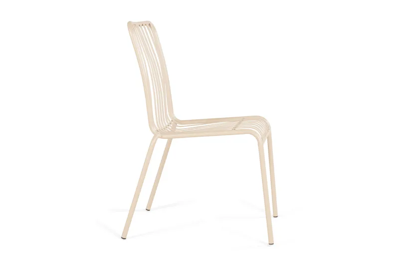 Jarva Matstol Utomhus i metall för balkong och uteplats - Beige - Utemöbler - Balkong - Balkongmöbler - Balkongstol