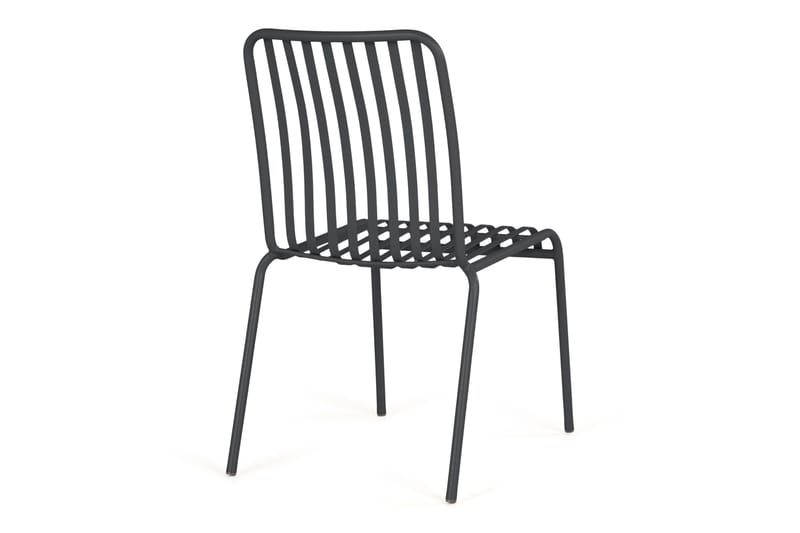 Jarva Matstol Utomhus i metall för balkong och uteplats - Grå / Svart - Utemöbler - Balkong - Balkongmöbler - Balkongstol