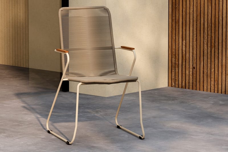 Karmstolar utomhus (med armstöd) Venture Home Bois Diningchair - Beige / Beige Rope FSC Mix Beige - Utemöbler - Balkong - Balkongmöbler - Balkongstol