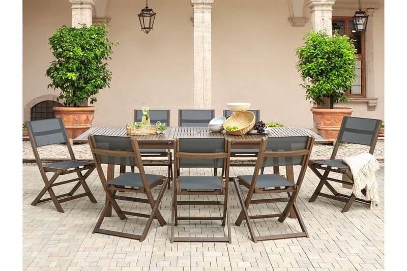 Kettelle Klappstol Utomhus 57x50x90 cm - Mörkbrun/Grå - Utemöbler - Balkong - Balkongmöbler - Balkongstol