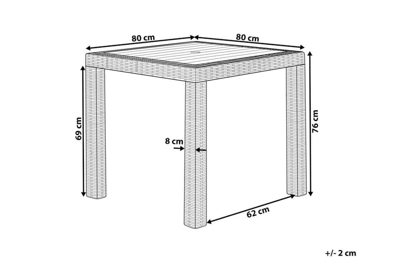 Knockytoul Trädgårdsbord 80x80 cm - Grå - Cafebord - Balkongbord