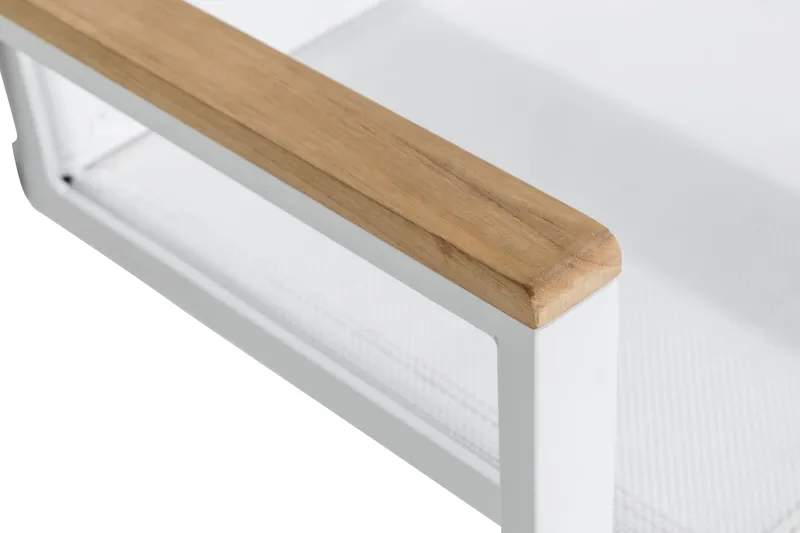 Las Vegas Stapelstol Utomhus - Teak/Vit - Utemöbler - Balkong - Balkongmöbler - Balkongstol