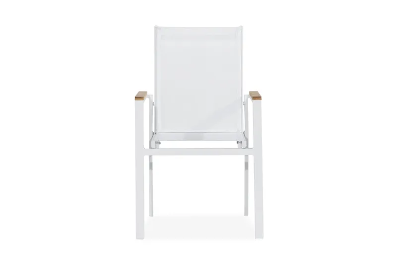 Las Vegas Stapelstol Utomhus - Teak/Vit - Utemöbler - Balkong - Balkongmöbler - Balkongstol