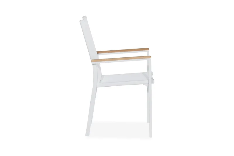Las Vegas Stapelstol Utomhus - Teak/Vit - Utemöbler - Balkong - Balkongmöbler - Balkongstol