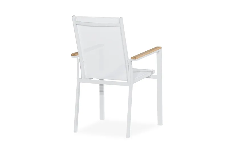 Las Vegas Stapelstol Utomhus - Teak/Vit - Utemöbler - Balkong - Balkongmöbler - Balkongstol