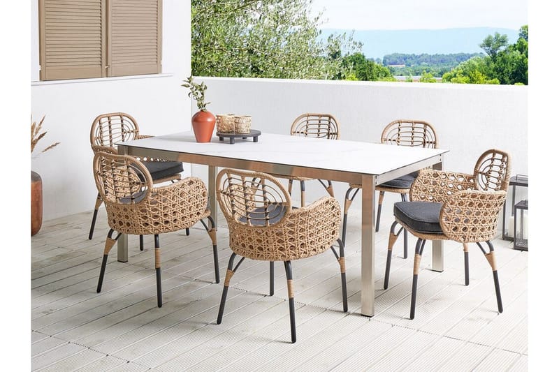 Leamington Karmstol Utomhus - Natural/Beige/Grå/Svart - Utemöbler - Balkong - Balkongmöbler - Balkongstol