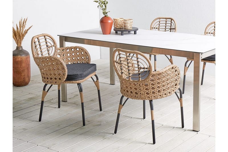 Leamington Karmstol Utomhus - Natural/Beige/Grå/Svart - Utemöbler - Balkong - Balkongmöbler - Balkongstol