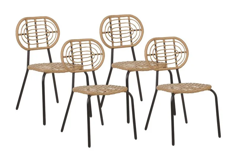 Leamington Matstol Utomhus - Natural/Beige/Svart - Utemöbler - Balkong - Balkongmöbler - Balkongstol