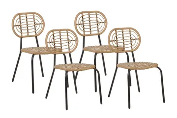 Leamington Matstol Utomhus - Natural/Beige/Svart - Utemöbler - Balkong - Balkongmöbler - Balkongstol