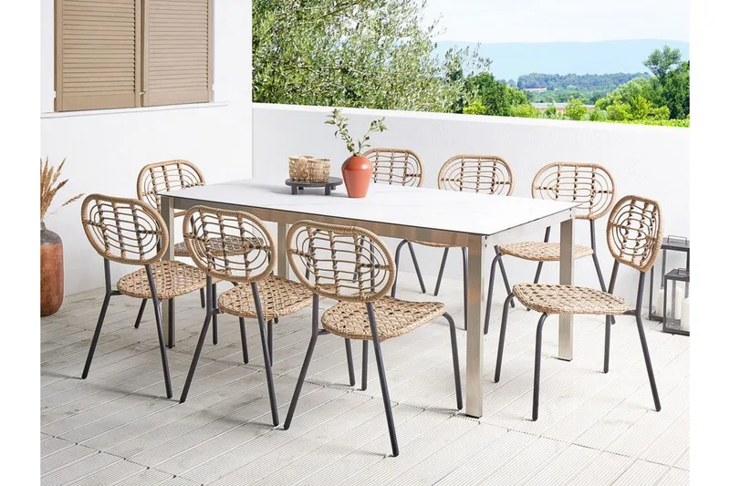 Leamington Matstol Utomhus - Natural/Beige/Svart - Utemöbler - Balkong - Balkongmöbler - Balkongstol