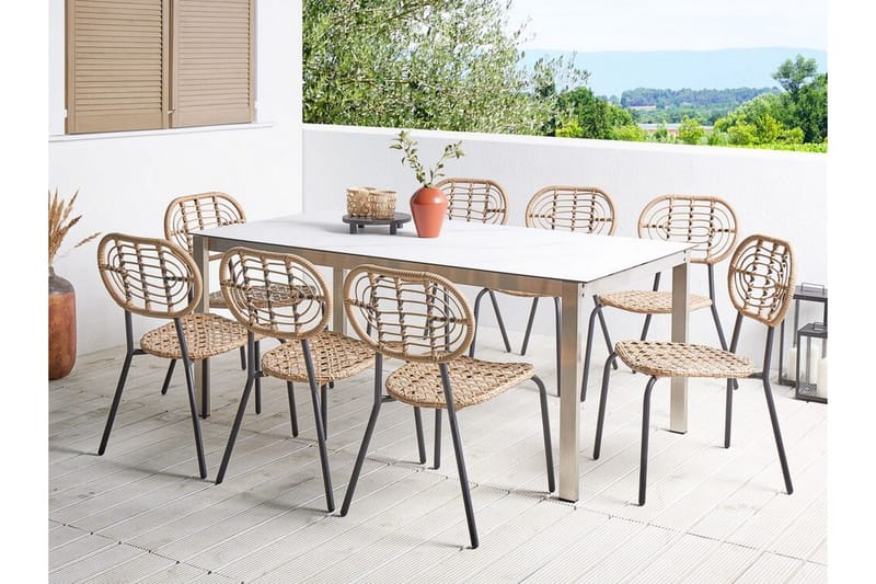 Leamington Matstol Utomhus - Natural/Beige/Svart - Utemöbler - Balkong - Balkongmöbler - Balkongstol