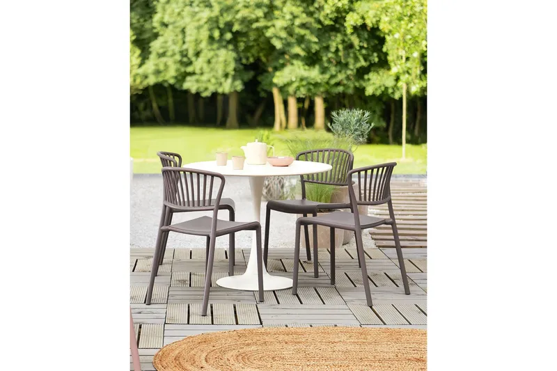 Leverano Matstol Utomhus - Beige - Utemöbler - Balkong - Balkongmöbler - Balkongstol