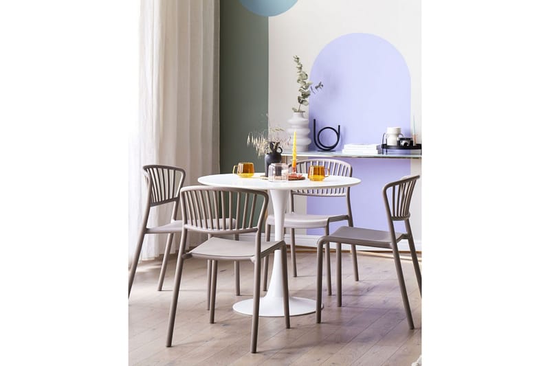 Leverano Matstol Utomhus - Beige - Utemöbler - Balkong - Balkongmöbler - Balkongstol