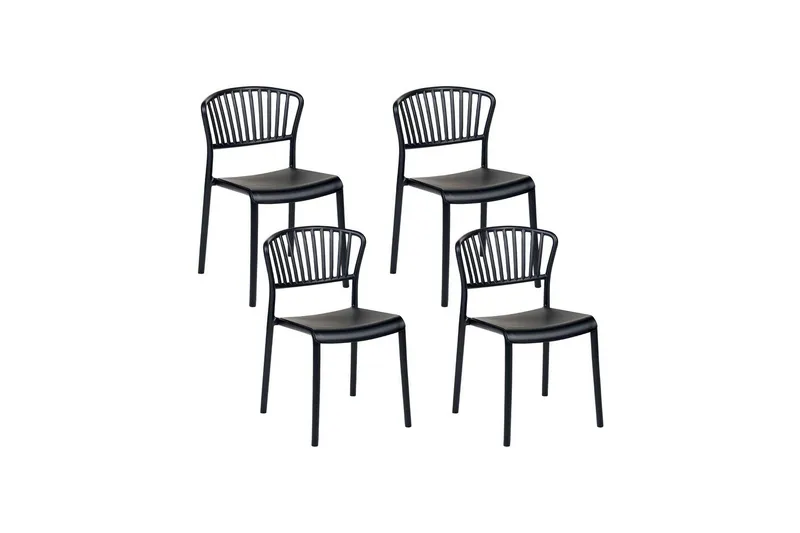 Leverano Matstol Utomhus - Svart - Utemöbler - Balkong - Balkongmöbler - Balkongstol