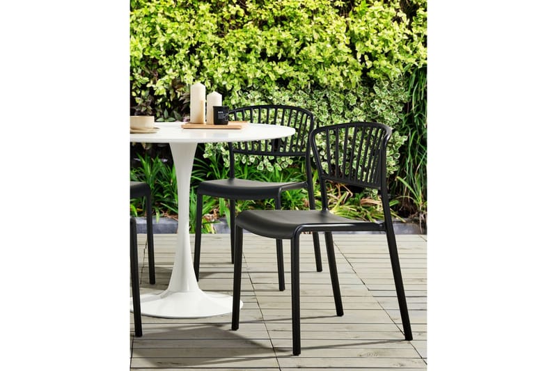 Leverano Matstol Utomhus - Svart - Utemöbler - Balkong - Balkongmöbler - Balkongstol