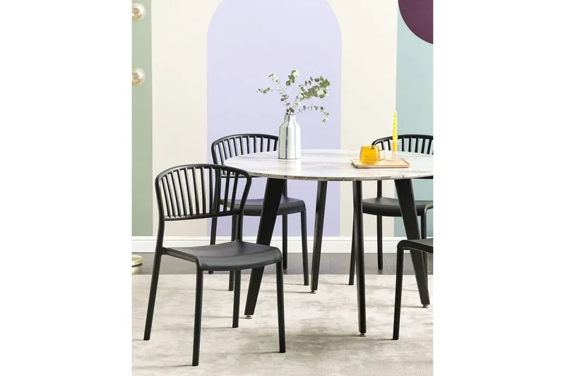 Leverano Matstol Utomhus - Svart - Utemöbler - Balkong - Balkongmöbler - Balkongstol