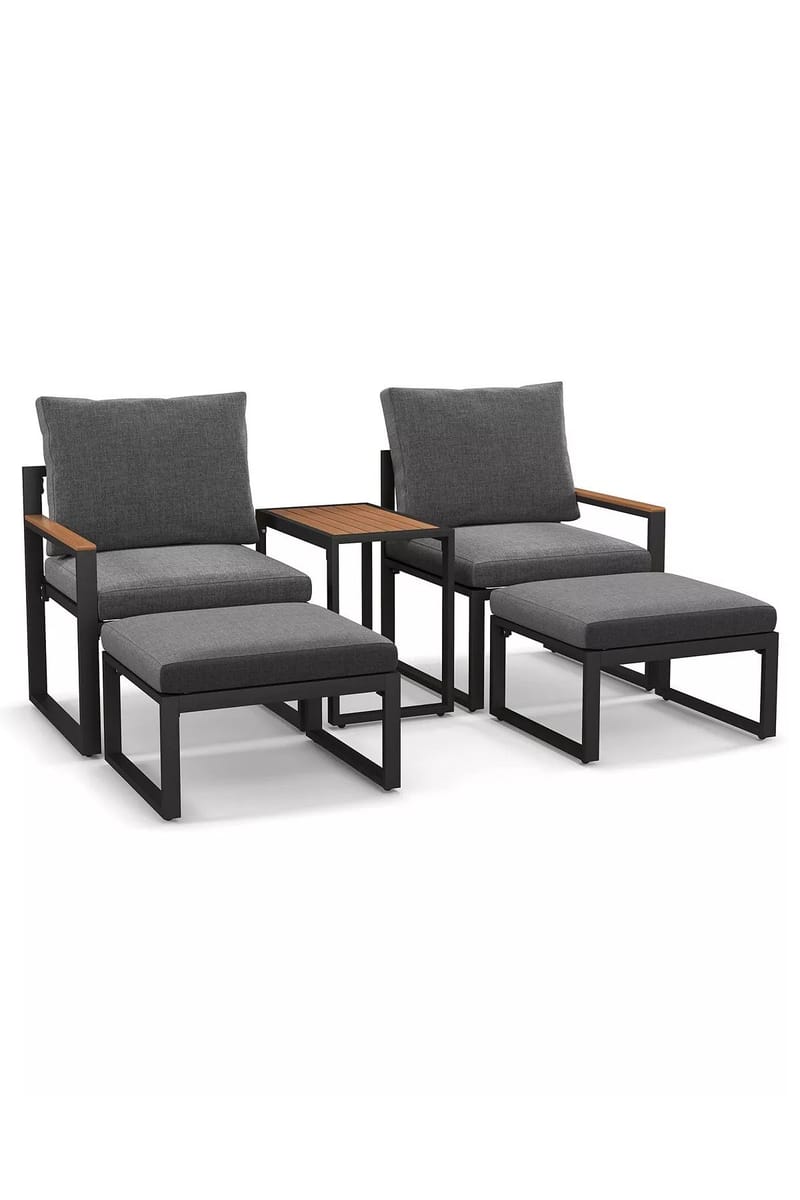 Linto Trädgårdsloungeset 64x68x64 cm - Grå - Utemöbler - Balkong - Balkongmöbler - Balkonggrupp & balkongset
