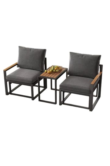 Linto Trädgårdsloungeset 64x68x64 cm - Grå - Utemöbler - Balkong - Balkongmöbler - Balkonggrupp & balkongset