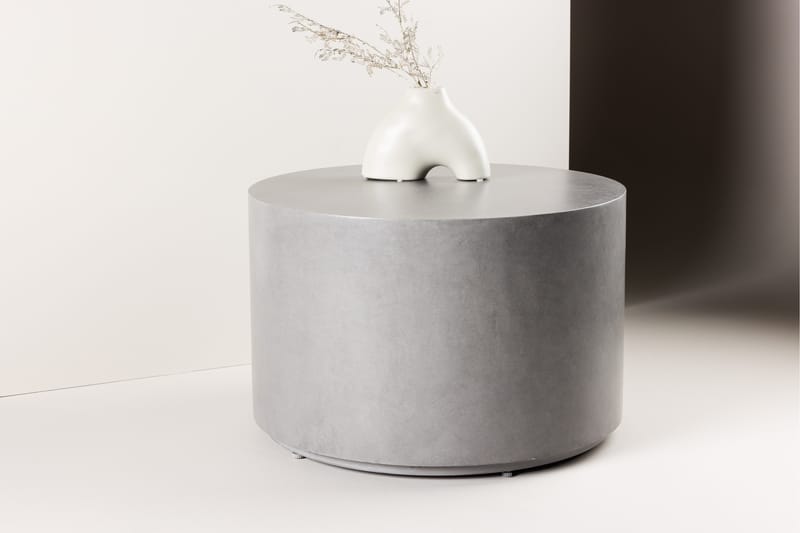Lissabon Runt Sidobord och BlomUtebord Utomhus 60 cm - Grå - Utemöbler - Balkong - Balkongmöbler - Balkongbord