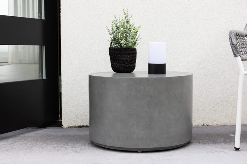 Lissabon Runt Sidobord och BlomUtebord Utomhus 60 cm - Grå - Utemöbler - Balkong - Balkongmöbler - Balkongbord