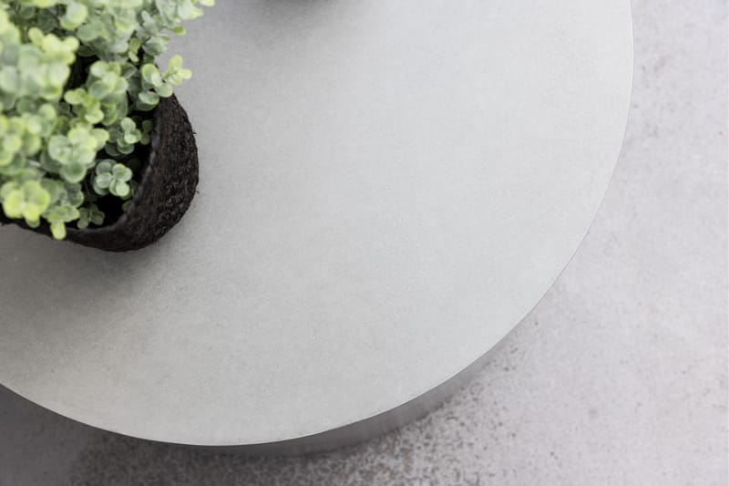 Lissabon Runt Sidobord och BlomUtebord Utomhus 60 cm - Grå - Utemöbler - Balkong - Balkongmöbler - Balkongbord