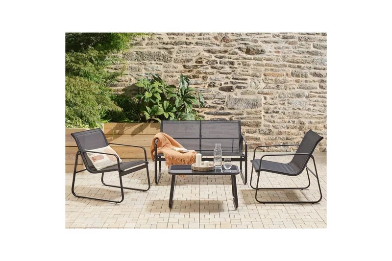 Loungegrupp Barrea Svart - Svart - Trädgård & spabad - Utemiljö - Altan & terrass - Altanmöbler