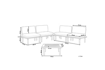 Loungegrupp med bord Frascati Grönt/ljust trä, 4-Sits - Grönt/ljust trä, 4-Sits - Utemöbler - Loungemöbler - Soffgrupp utomhus