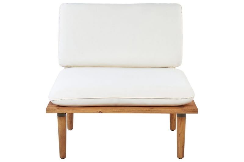 Loungegrupp med bord Frascati Vit/ljust trä, 2-Sits - Vit/ljust trä, 2-Sits - Utemöbler - Balkong - Balkongmöbler - Balkonggrupp & balkongset