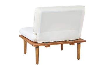 Loungegrupp med bord Frascati Vit/ljust trä, 4-Sits - Vit/ljust trä, 4-Sits - Utemöbler - Loungemöbler - Soffgrupp utomhus