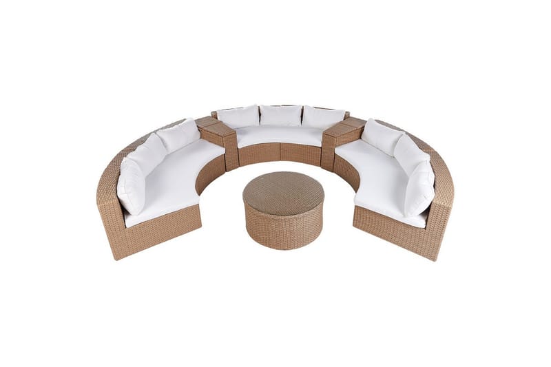 Loungegrupp Severo Beige/vit - Beige/vit - Utemöbler - Balkong - Balkongmöbler - Balkonggrupp & balkongset