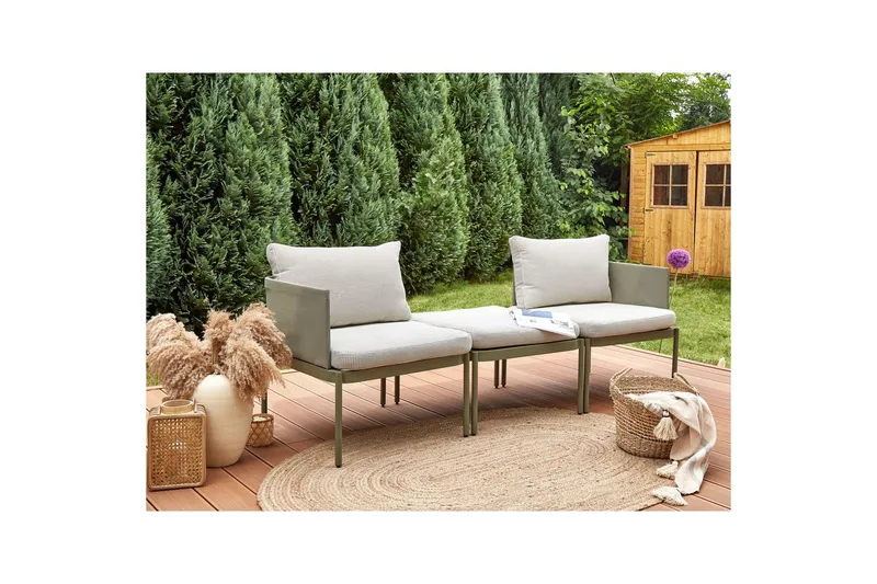 Loungegrupp Terracina Grön/Vit - Grön/Vit - Utemöbler - Balkong - Balkongmöbler - Balkonggrupp & balkongset