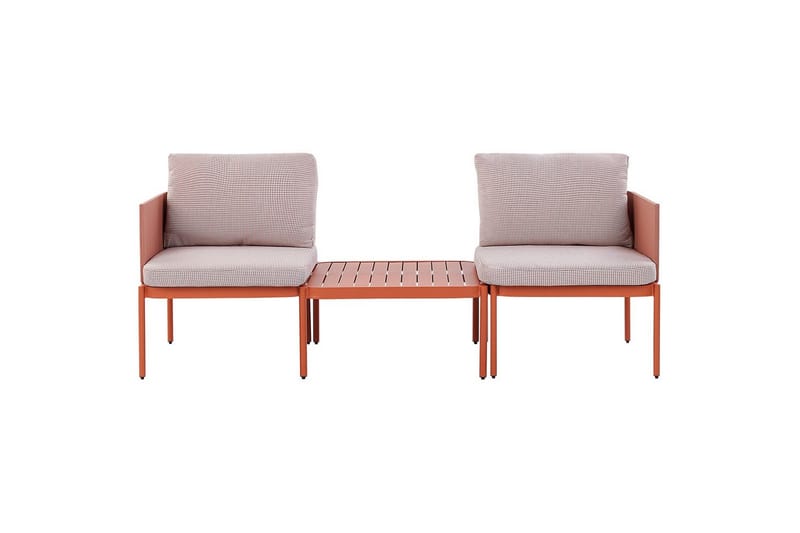 Loungegrupp Terracina Orange/Vit - Orange/Vit - Utemöbler - Balkong - Balkongmöbler - Balkonggrupp & balkongset