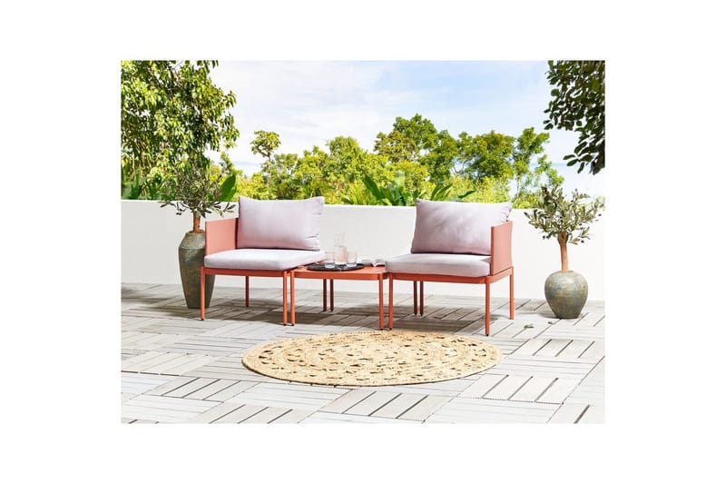 Loungegrupp Terracina Orange/Vit - Orange/Vit - Utemöbler - Balkong - Balkongmöbler - Balkonggrupp & balkongset