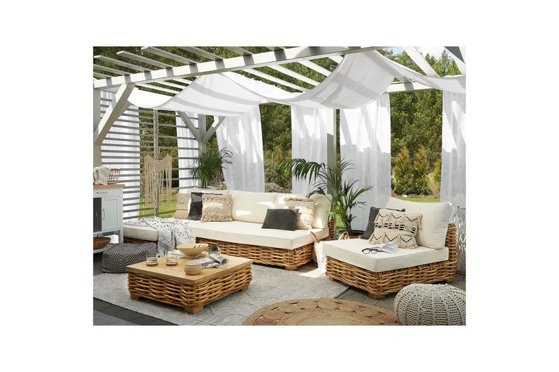 Loungegrupp Varallo Natur/vit, Vänstervänd - Natur/vit, Vänstervänd - Trädgård & spabad - Utemiljö - Altan & terrass - Altanmöbler