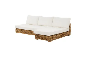 Loungegrupp Varallo Natur/vit, Vänstervänd - Natur/vit, Vänstervänd - Utemöbler - Loungemöbler - Soffgrupp utomhus