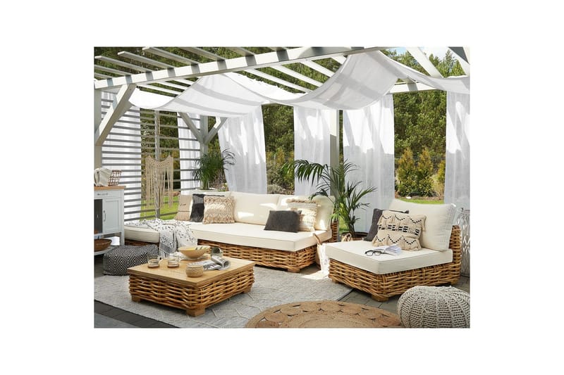 Loungegrupp Varallo Natur/vit, Vänstervänd - Natur/vit, Vänstervänd - Utemöbler - Balkong - Balkongmöbler - Balkonggrupp & balkongset