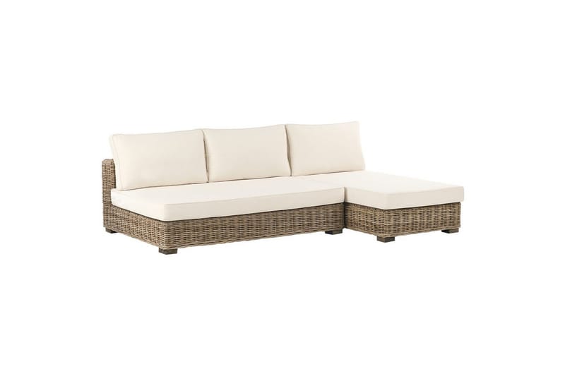 Loungegrupp Varallo Vit/Grå, Vänstervänd - Vit/Grå, Vänstervänd - Trädgård & spabad - Utemiljö - Altan & terrass - Altanmöbler