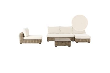 Loungegrupp Varallo Vit/Grå, Vänstervänd