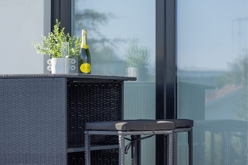 Knock Balkonggrupp 2-sits - Svart - Utemöbler - Balkong - Balkongmöbler - Balkonggrupp & balkongset