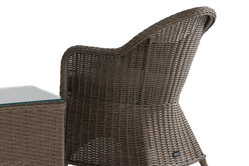 Marcus Caféset med 2 Light Fåtöljer m Dyna - Grå - Utemöbler - Balkong - Balkongmöbler - Balkonggrupp & balkongset