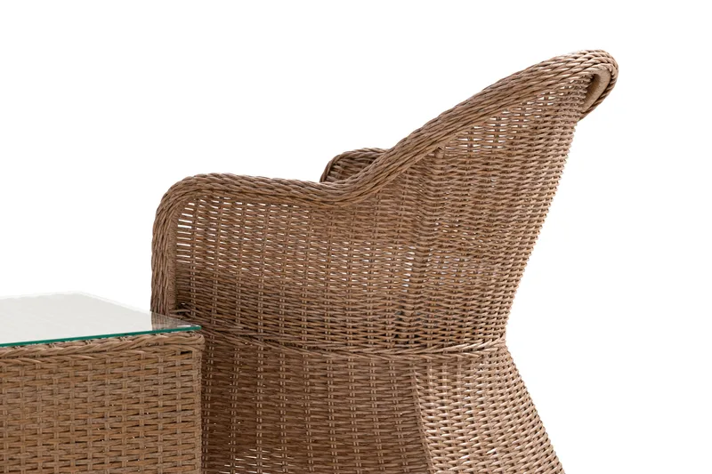 Marcus Caféset med 2 Light Fåtöljer m Dyna - Natur - Utemöbler - Balkong - Balkongmöbler - Balkonggrupp & balkongset