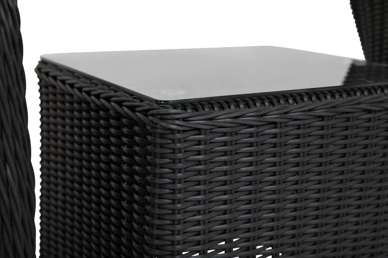 Marcus Caféset med 2 Light Fåtöljer m Dyna - Svart - Utemöbler - Balkong - Balkongmöbler - Balkonggrupp & balkongset